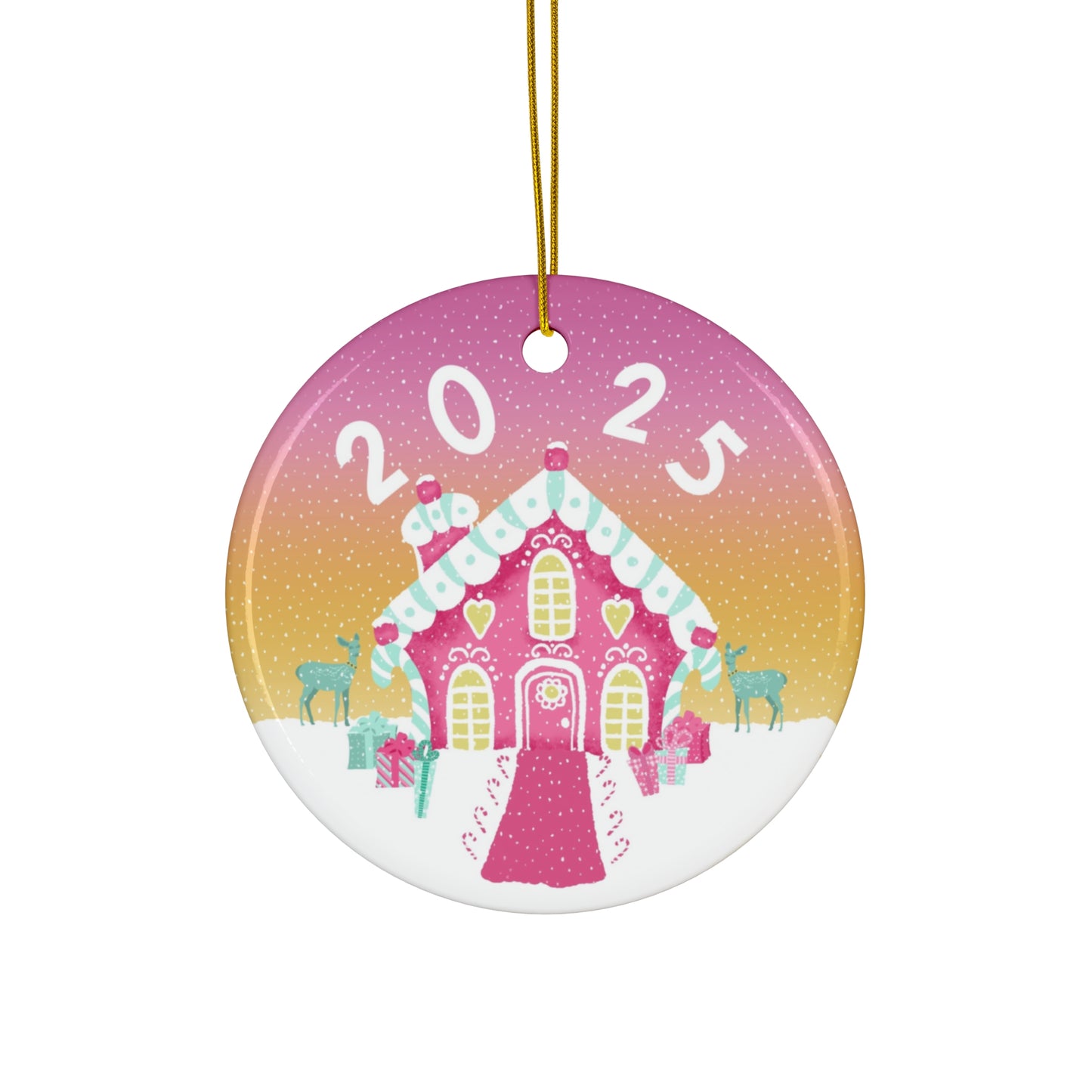 Deer Cottage 2025 Ceramic Ornament