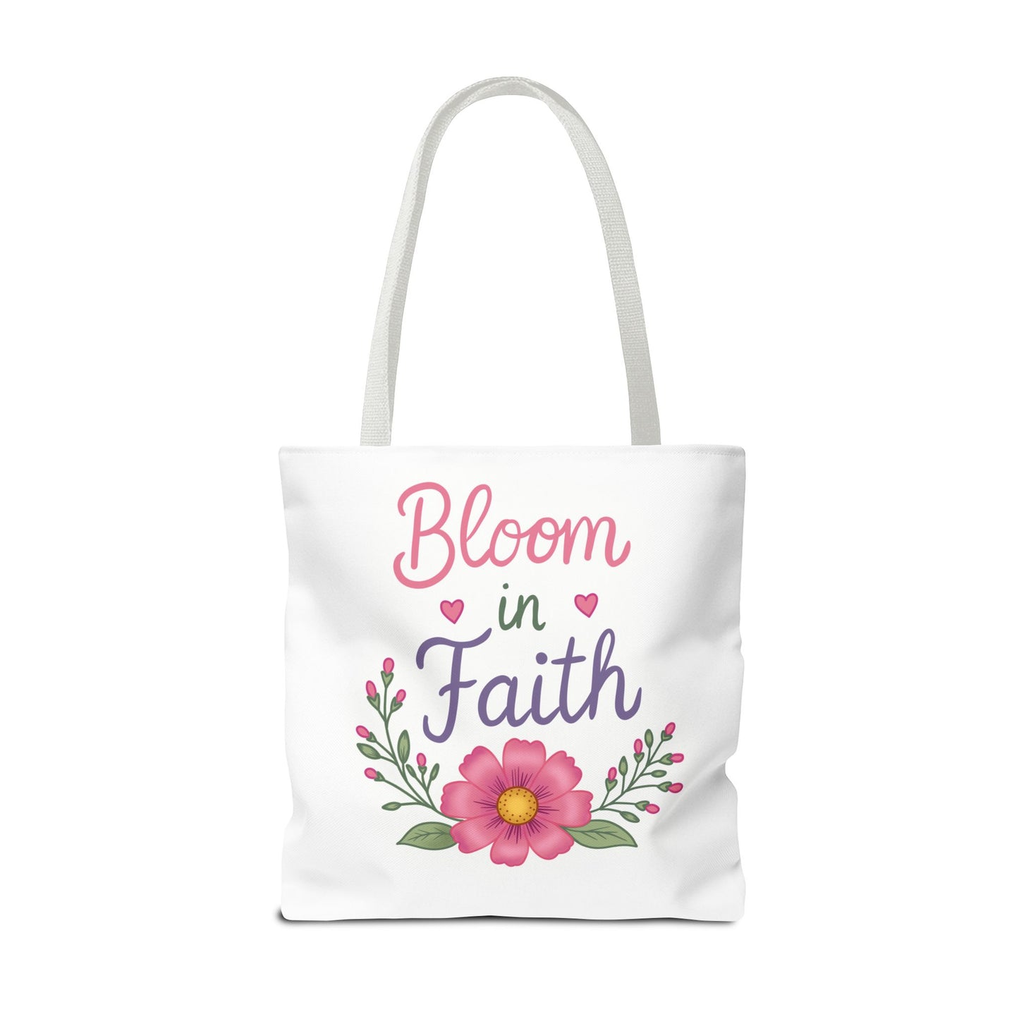 Bloom in Faith Floral Tote Bag — Inspirational Scripture Gift