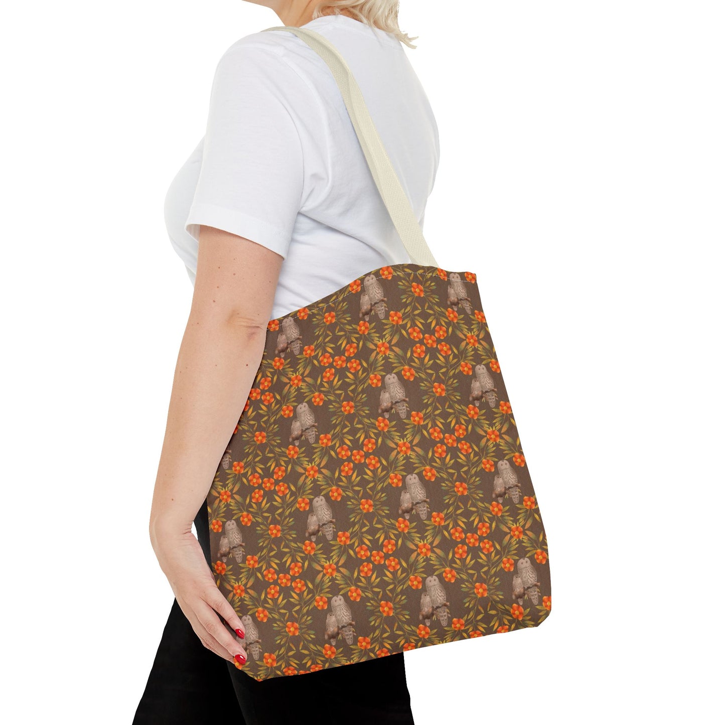 Owls and Flowering Vines Tote Bag