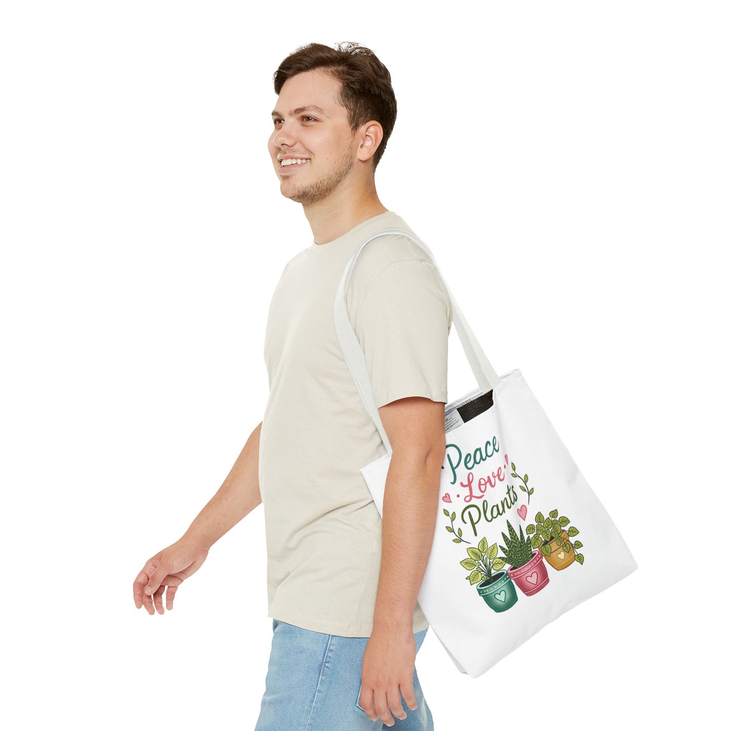 Peace Love Plants Tote Bag – Botanical Faith Canvas Shopper