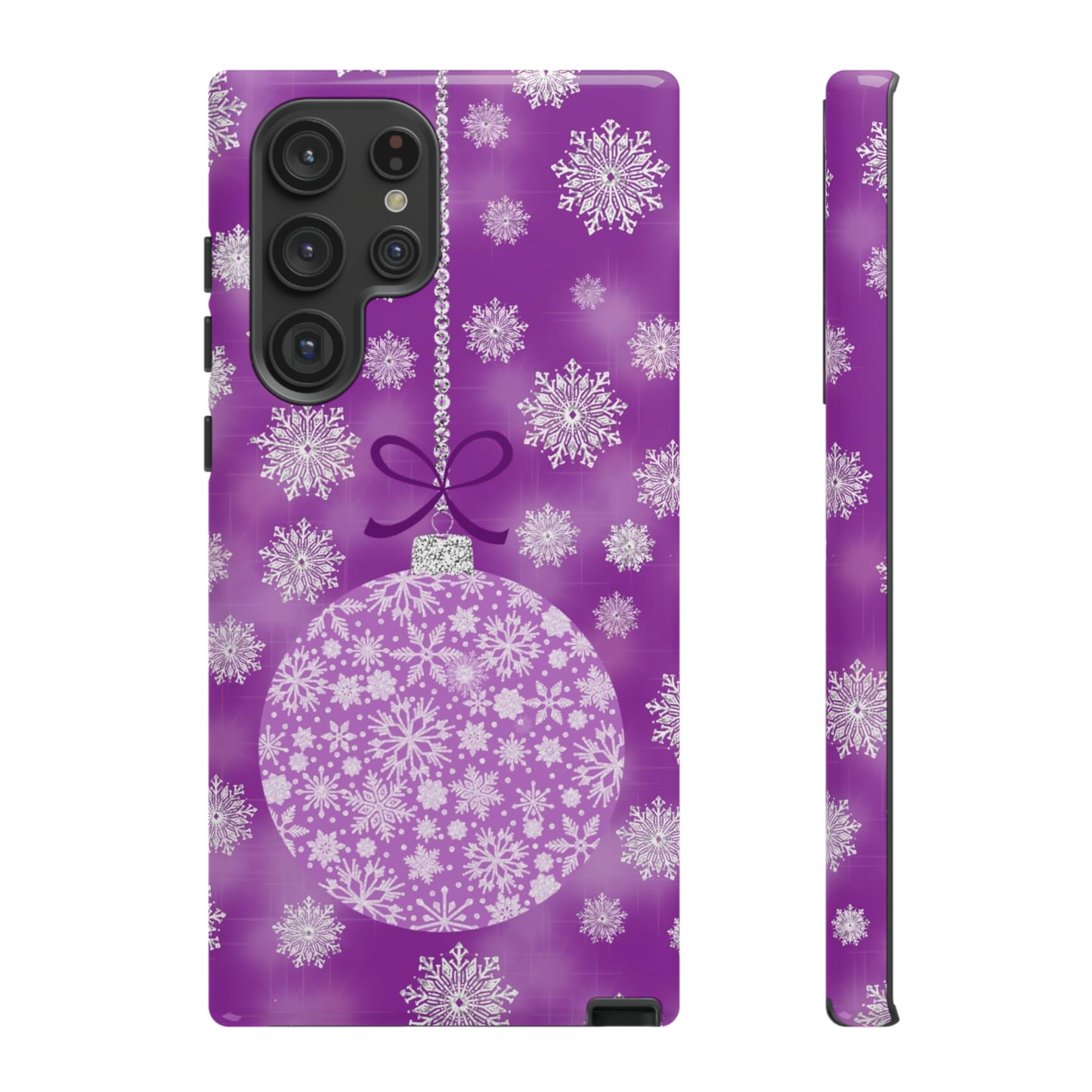 Glittering Snowflake Bauble in Purples Tough Cases