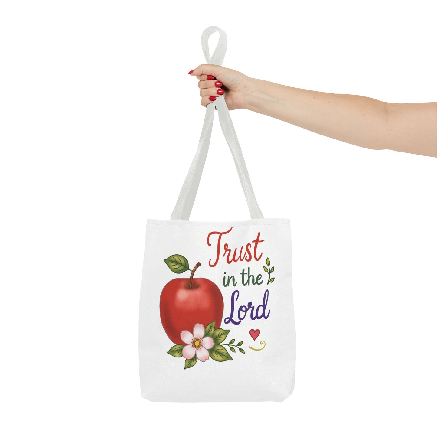 Trust in the Lord Apple Tote Bag — Faith-Based Christian Grocery & Everyday Tote