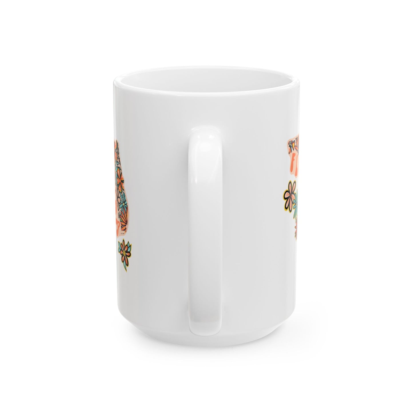 Retro 70s Flowers Florida Ceramic Mug 11 oz and 15 oz