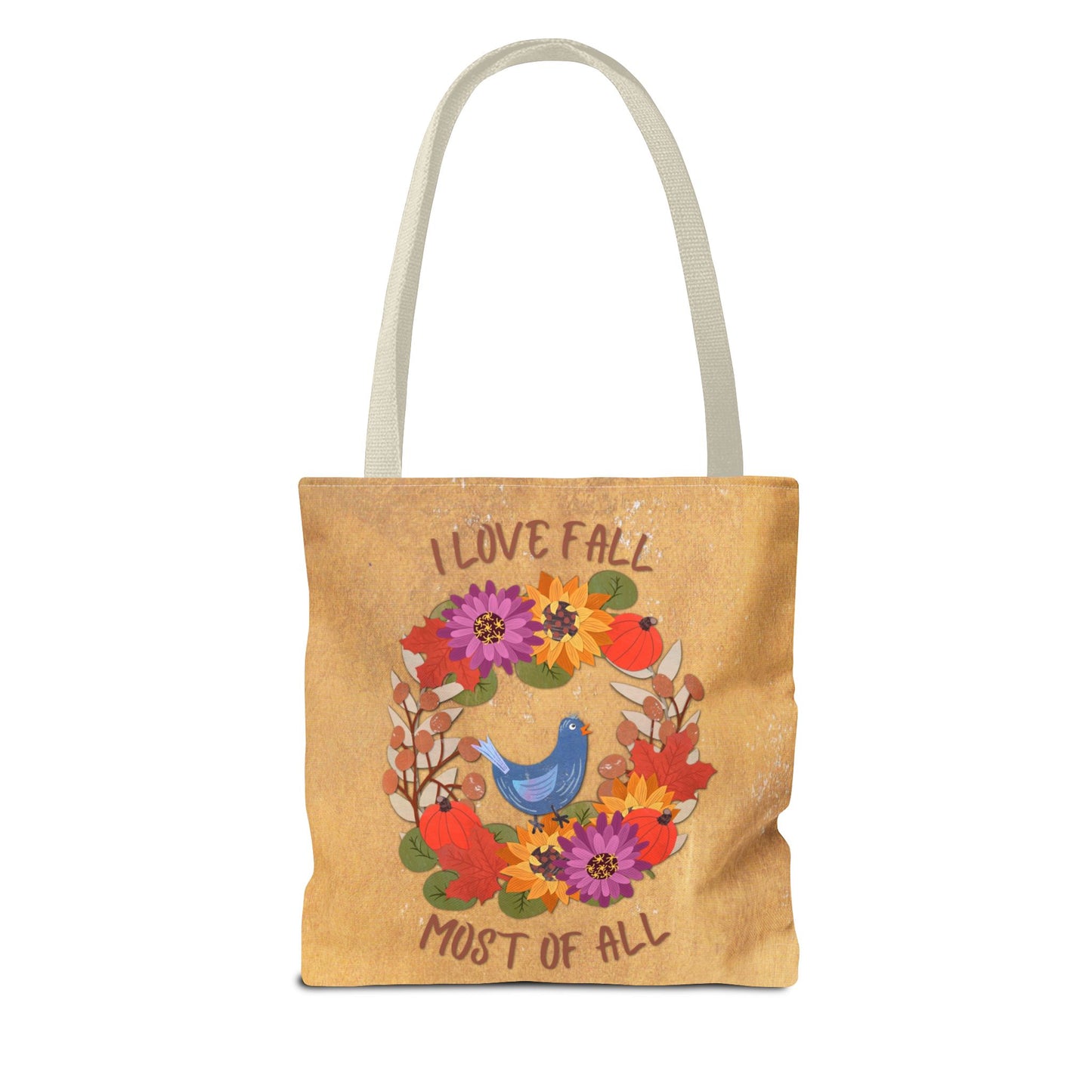 I Love Fall Most of All Autumn Wreath Collage Tote Bag
