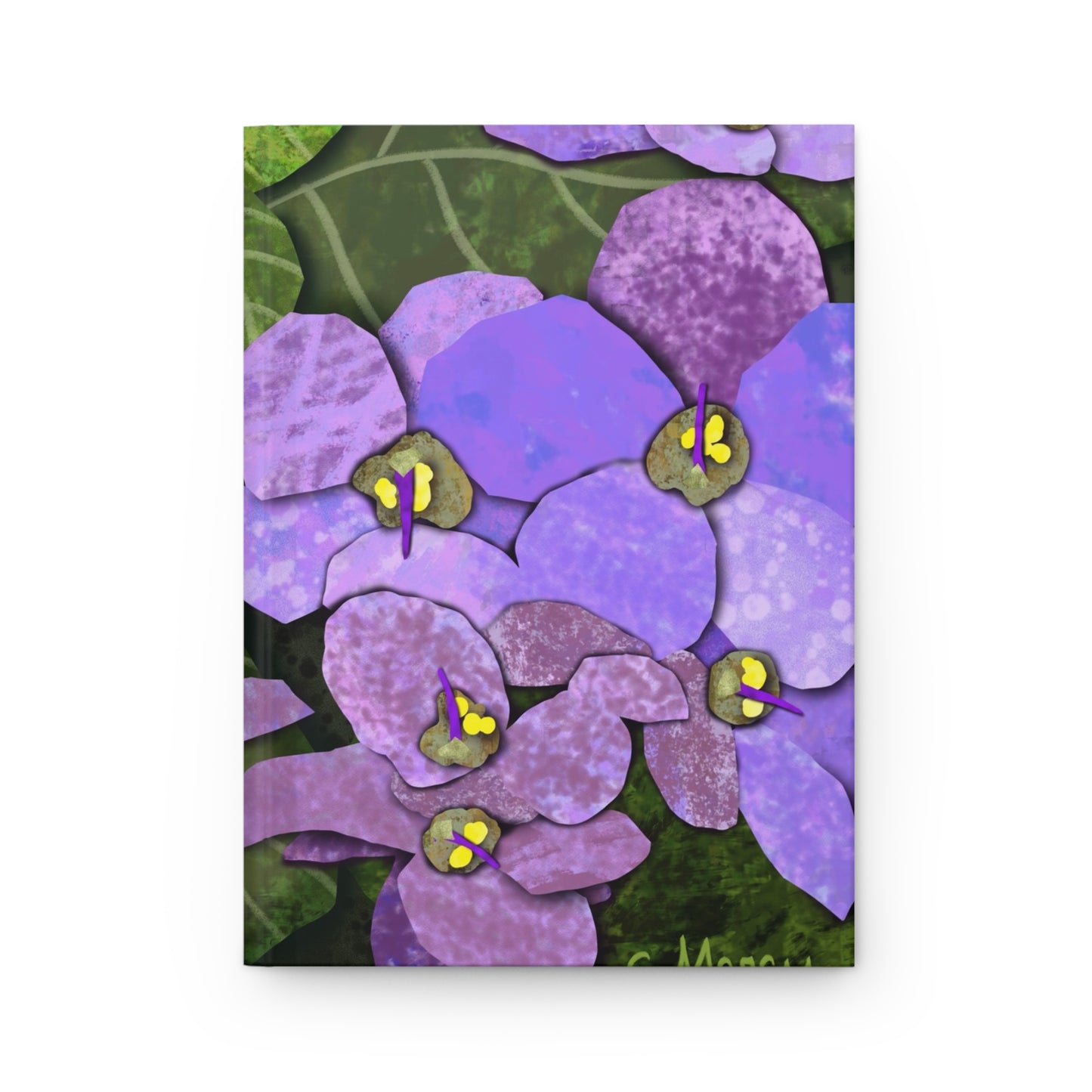 African Violets Collage Hardcover Journal Matte