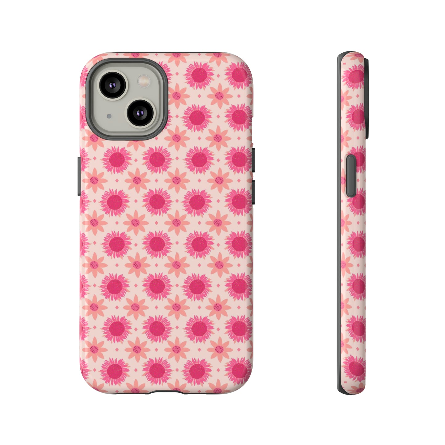 Retro Pink Sunflowers on Tough Cases