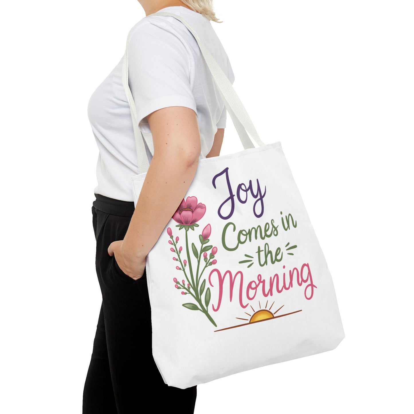 Joy Comes in the Morning Floral Tote Bag