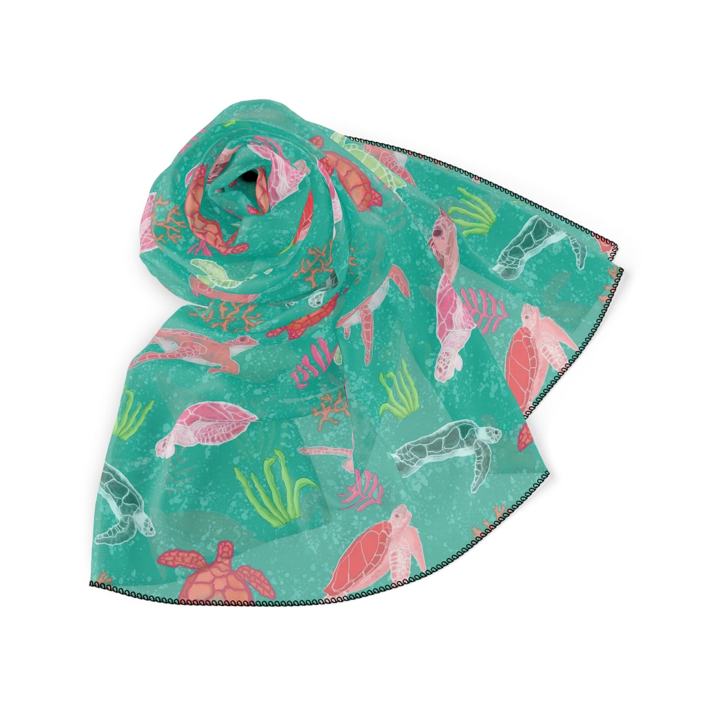 Sea Turtles Square Poly Scarf