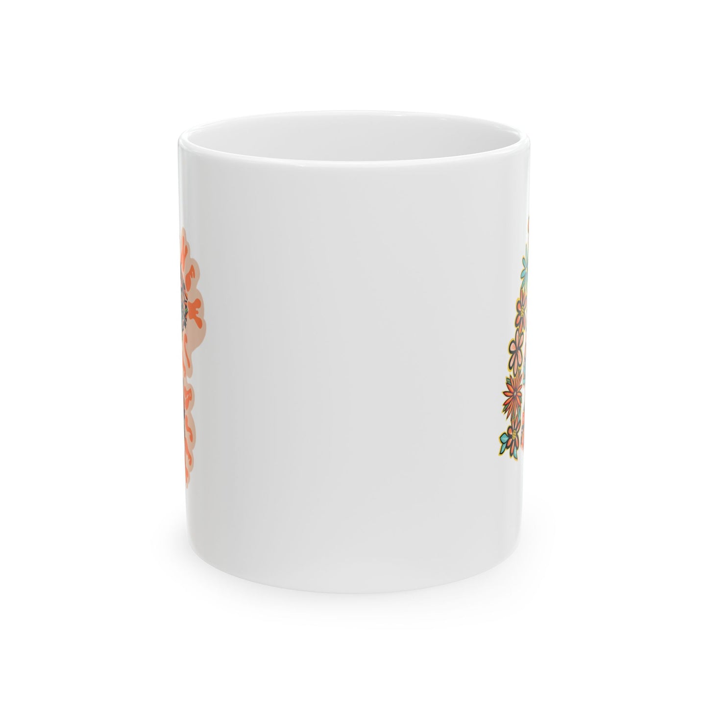 Retro 70s Flowers New Jersey Ceramic Mug 11 oz and 15 oz