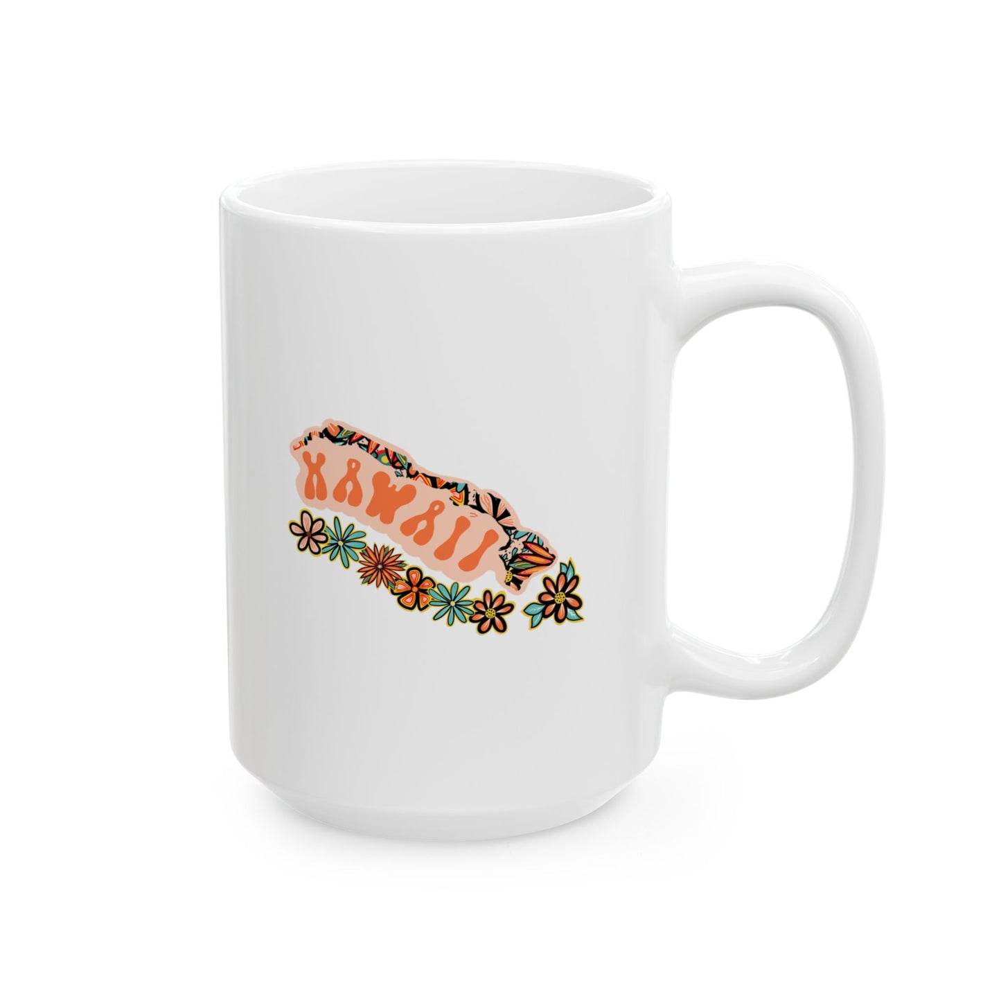 Retro 70s Flowers Hawaii Ceramic Mug 11 oz and 15 oz