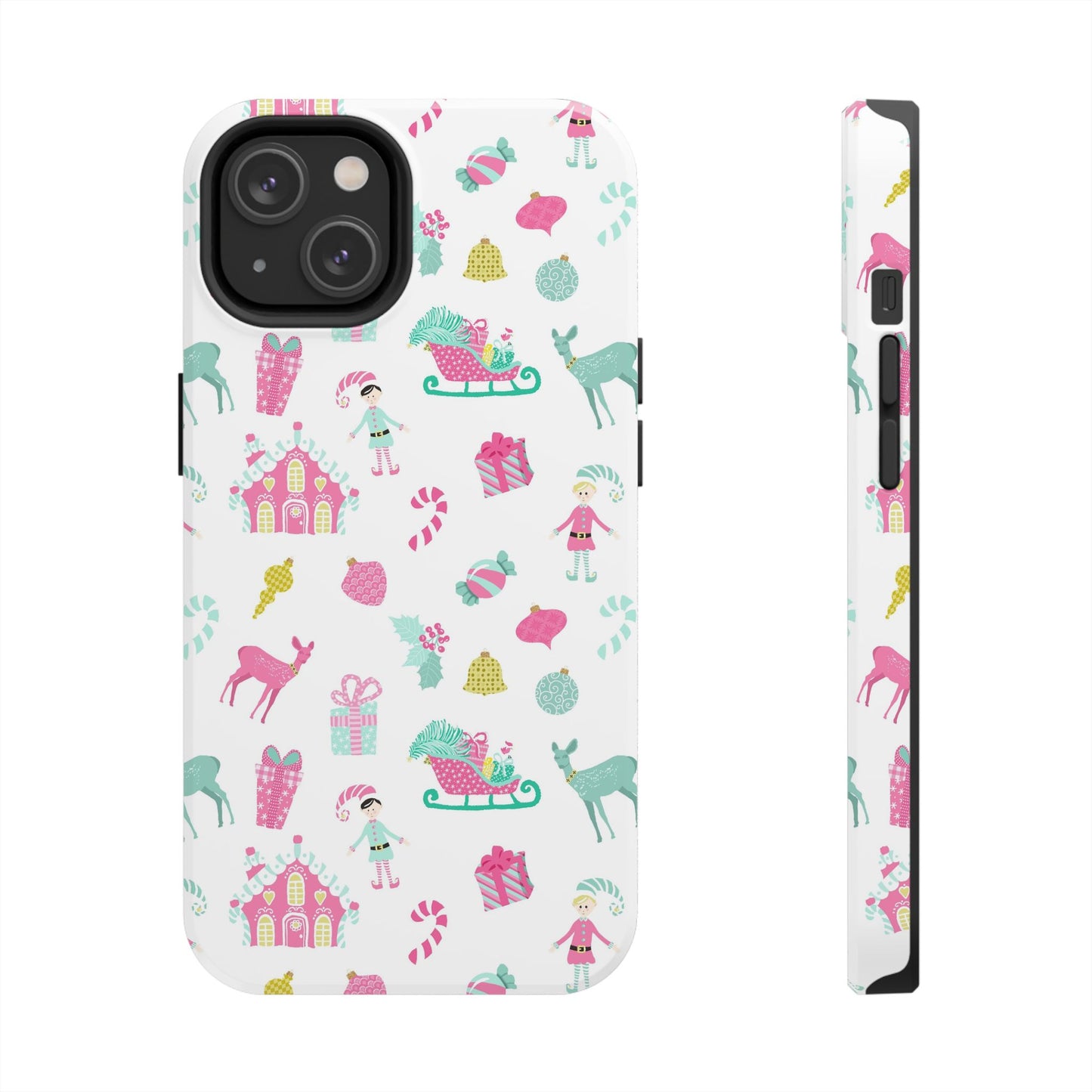 Pastel Christmas on White Tough Phone Cases