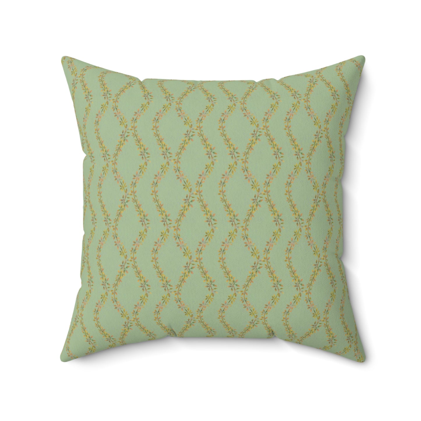 Autumn Vines Stripe Spun Polyester Square Pillow