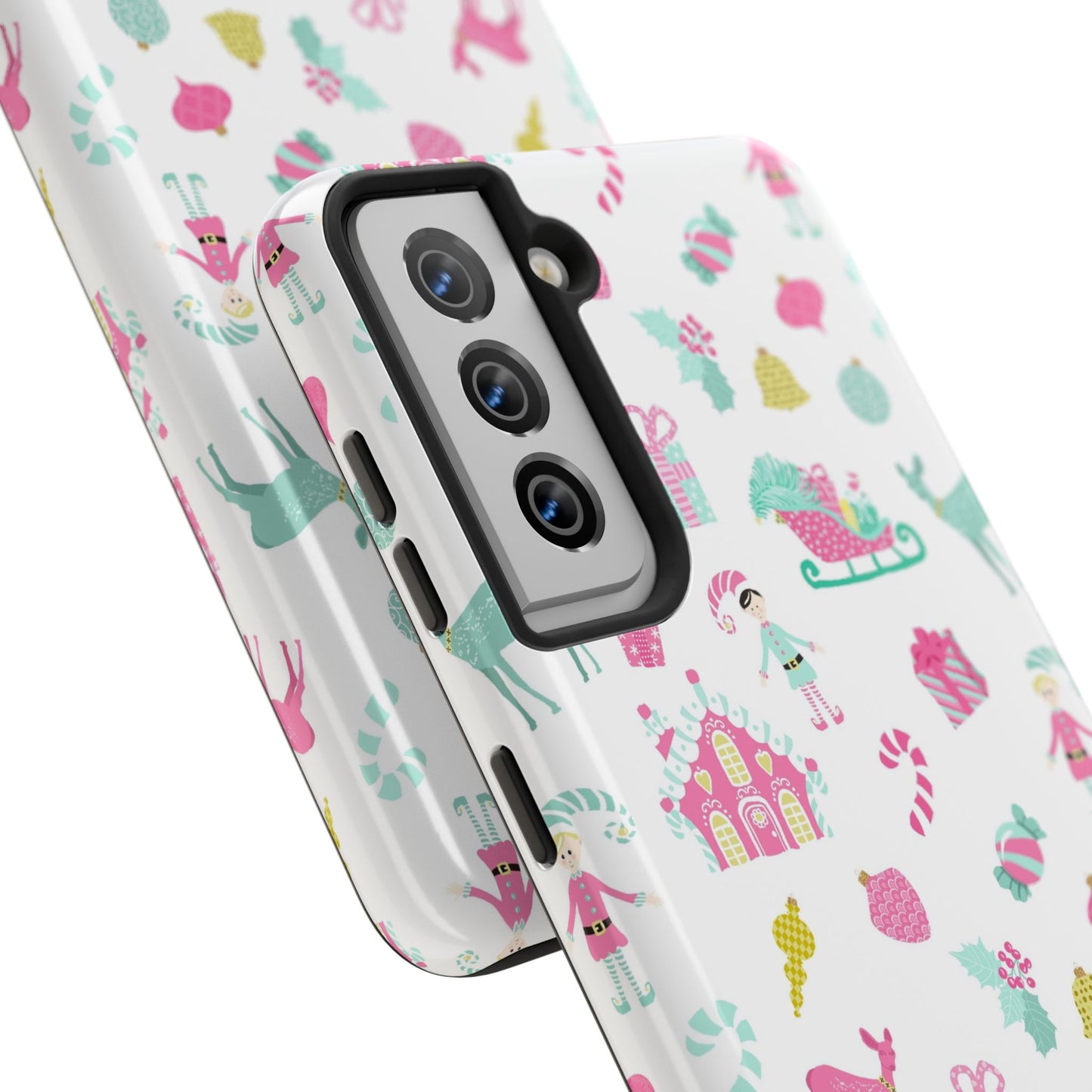 Pastel Christmas on White Tough Phone Cases