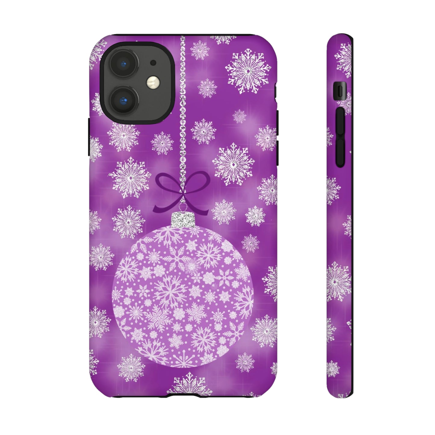 Glittering Snowflake Bauble in Purples Tough Cases