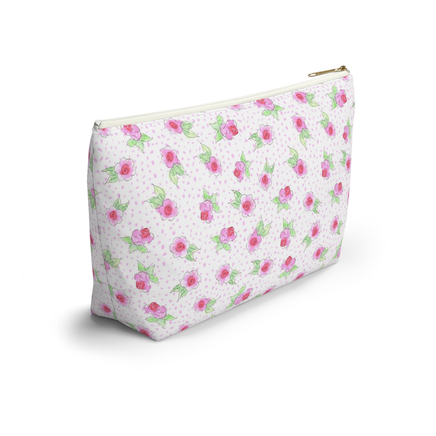 Maria’s Pink Roses Accessory Pouch