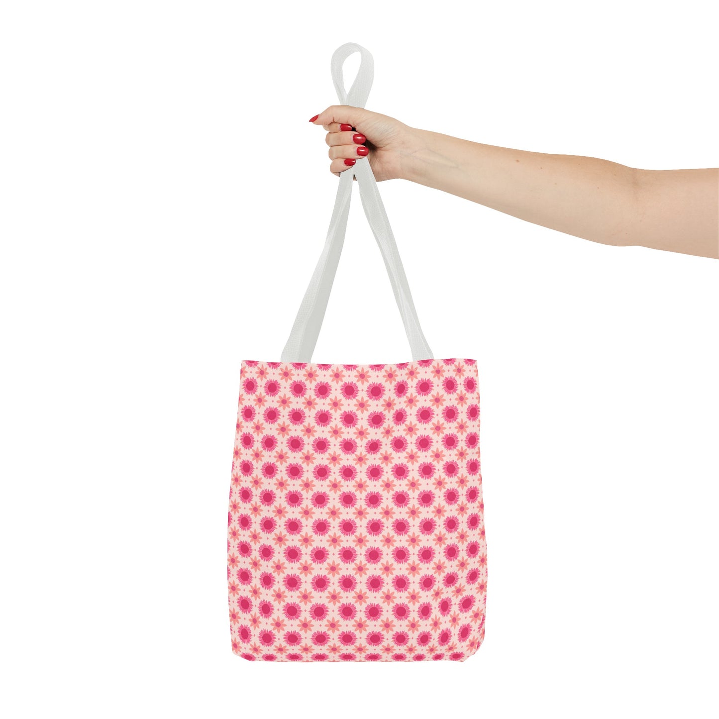 Pink Sunflowers on Pink Background Tote Bag