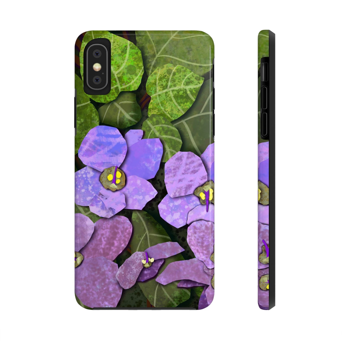 African Violets Collage Art Tough Phone Cases