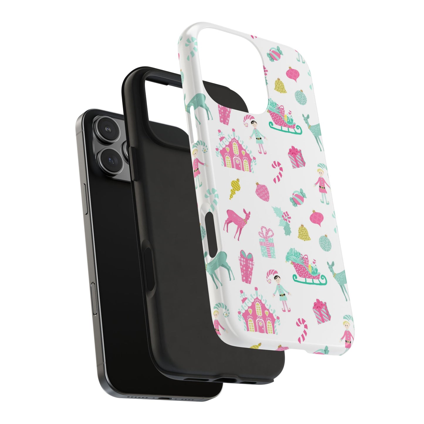 Pastel Christmas on White Tough Phone Cases