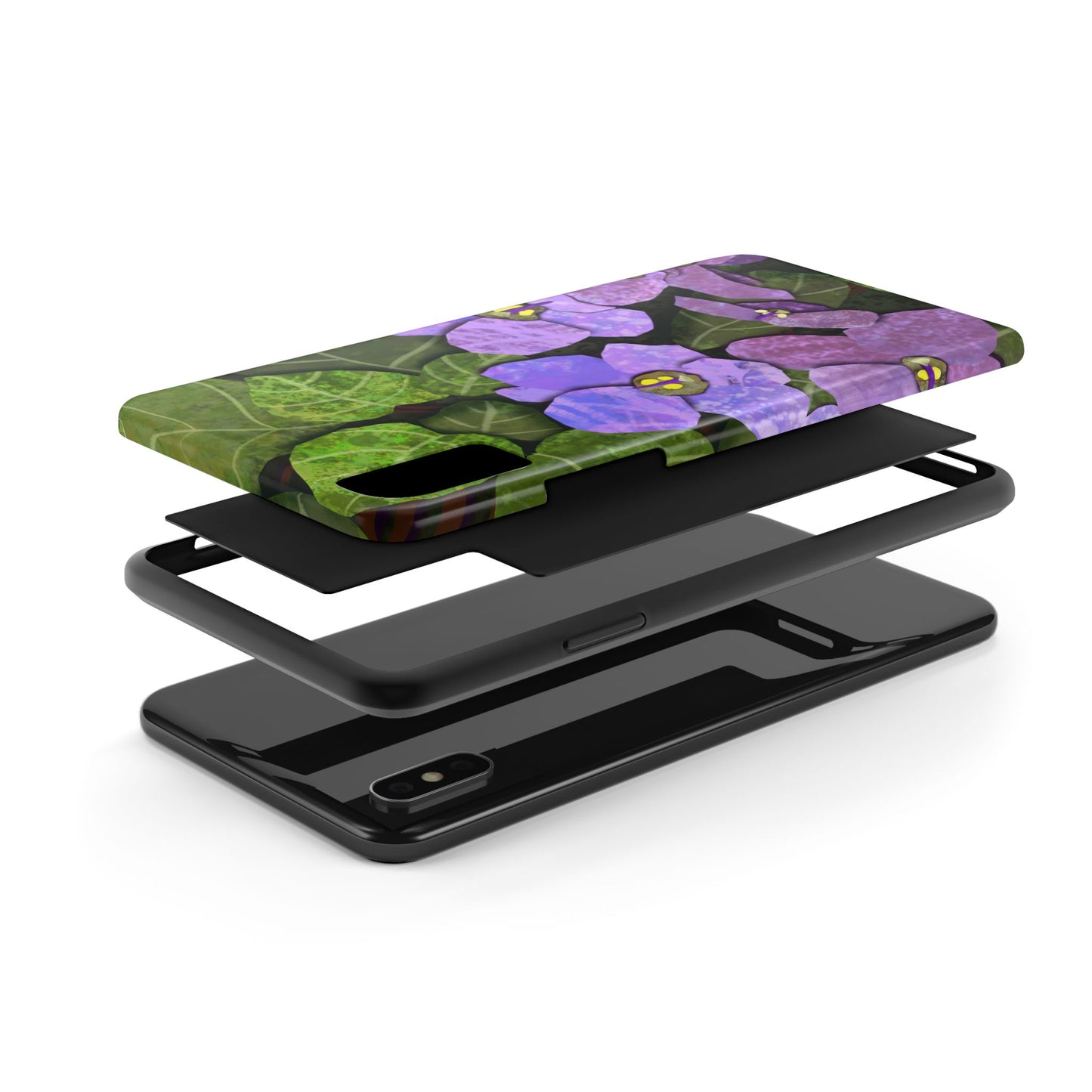 African Violets Collage Art Tough Phone Cases