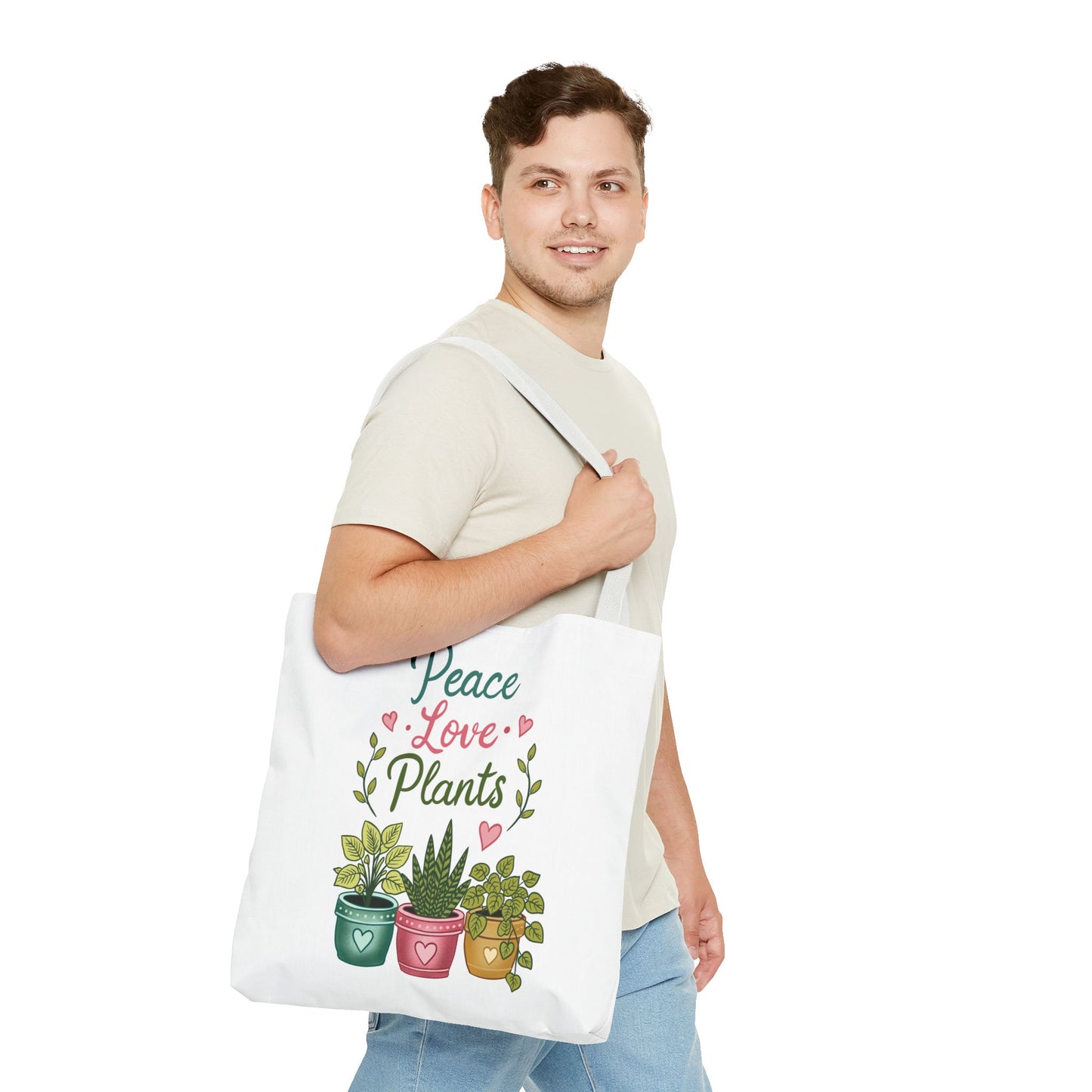 Peace Love Plants Tote Bag – Botanical Faith Canvas Shopper
