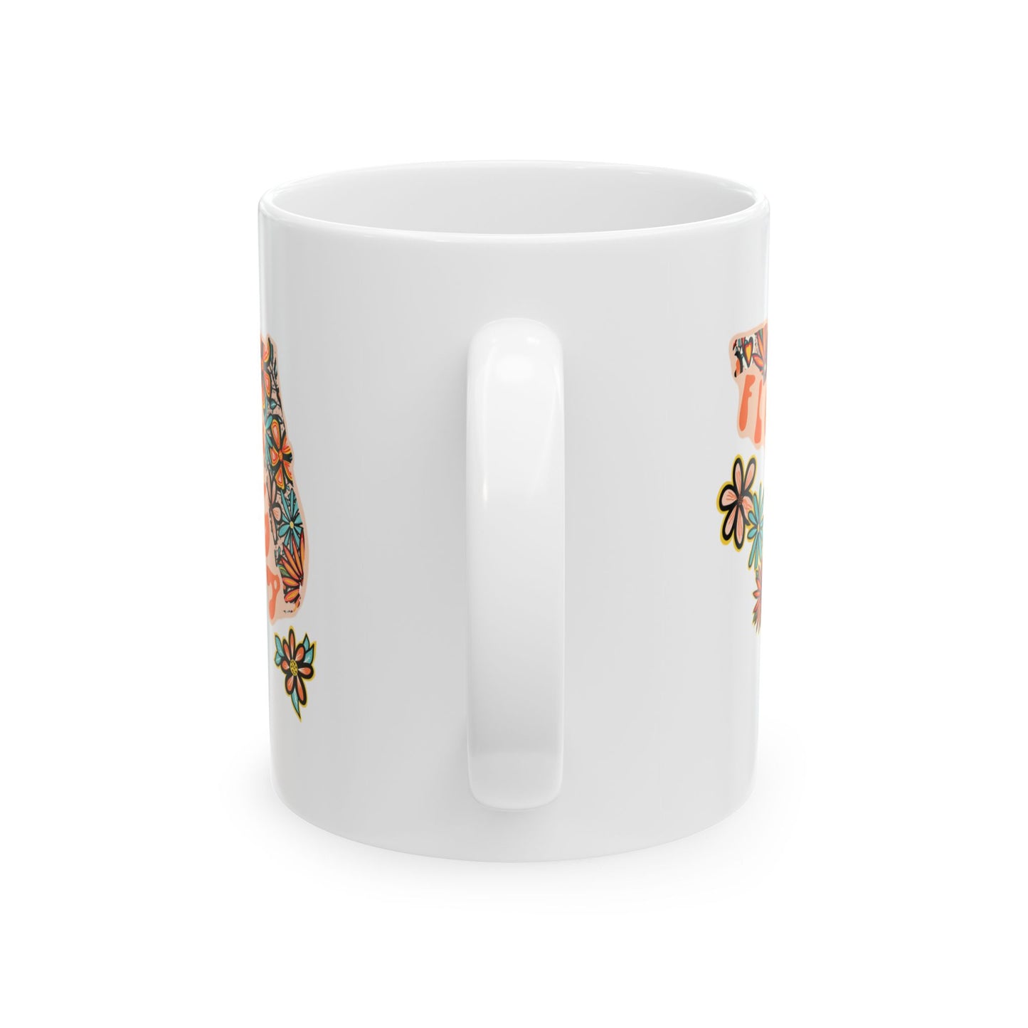 Retro 70s Flowers Florida Ceramic Mug 11 oz and 15 oz