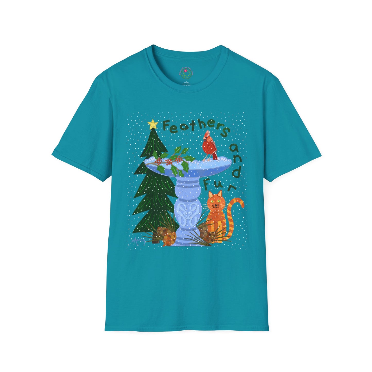 Feathers and Fur Collage Softstyle T-Shirt