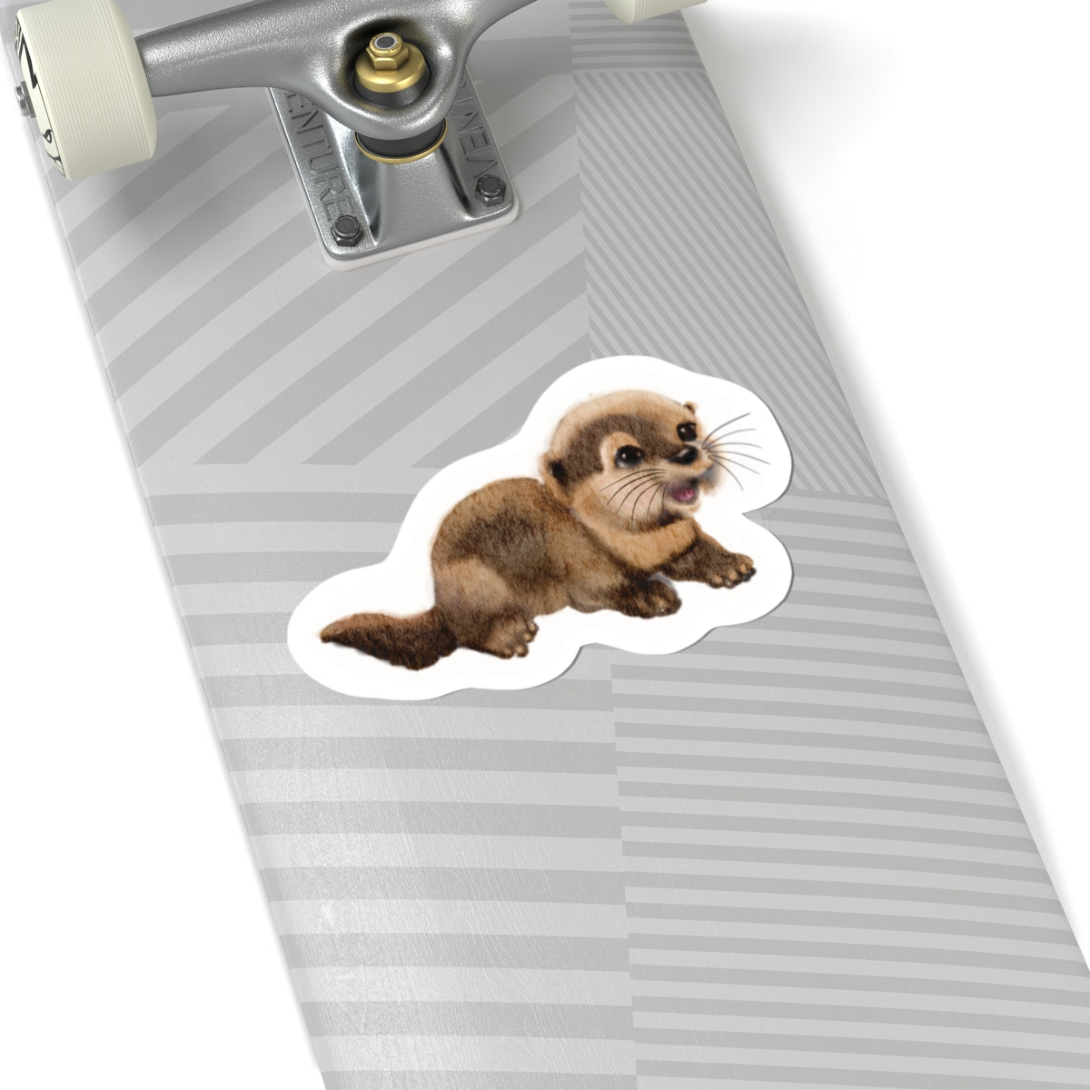 Playful Baby Otter Kiss-Cut Sticker — Cute Animal Laptop Decal