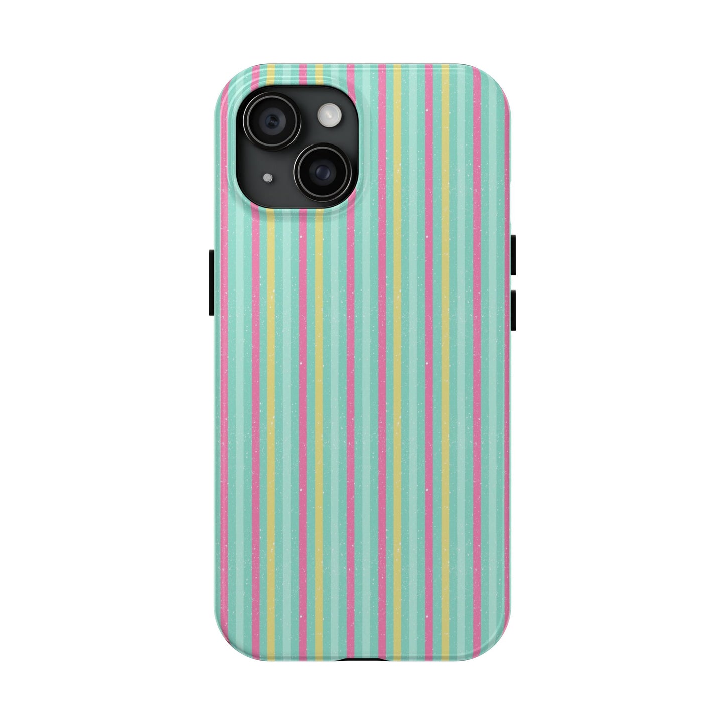 Pastel Christmas Stripes on Turquoise Tough Phone Cases