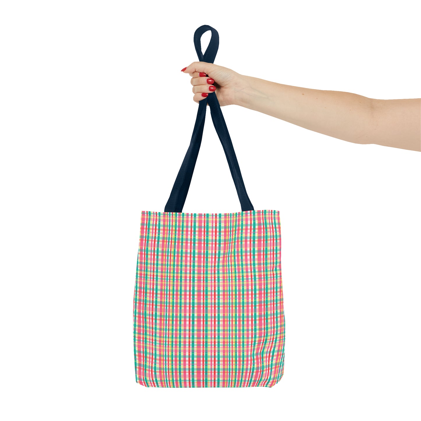 Hibiscus Garden Plaid Tote Bag