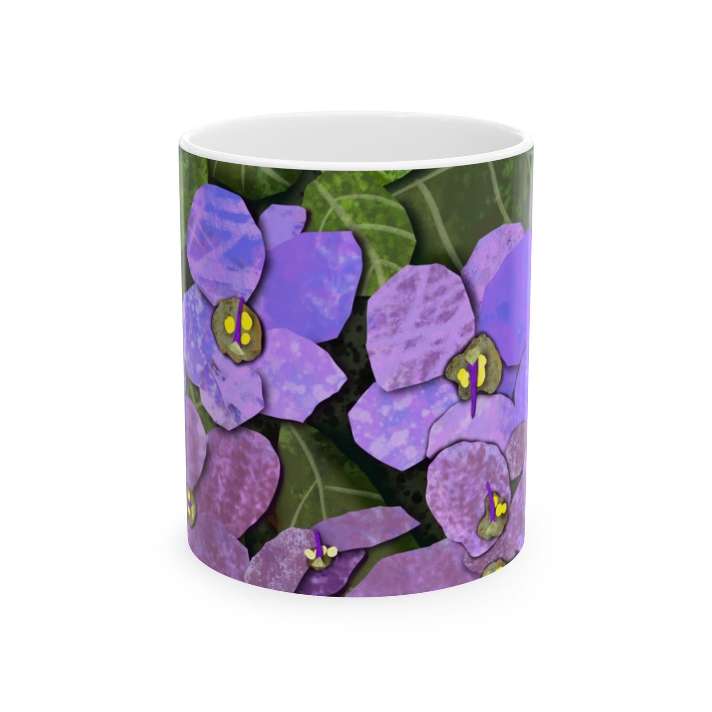 African Violets Collage Ceramic Mug 11oz & 15oz