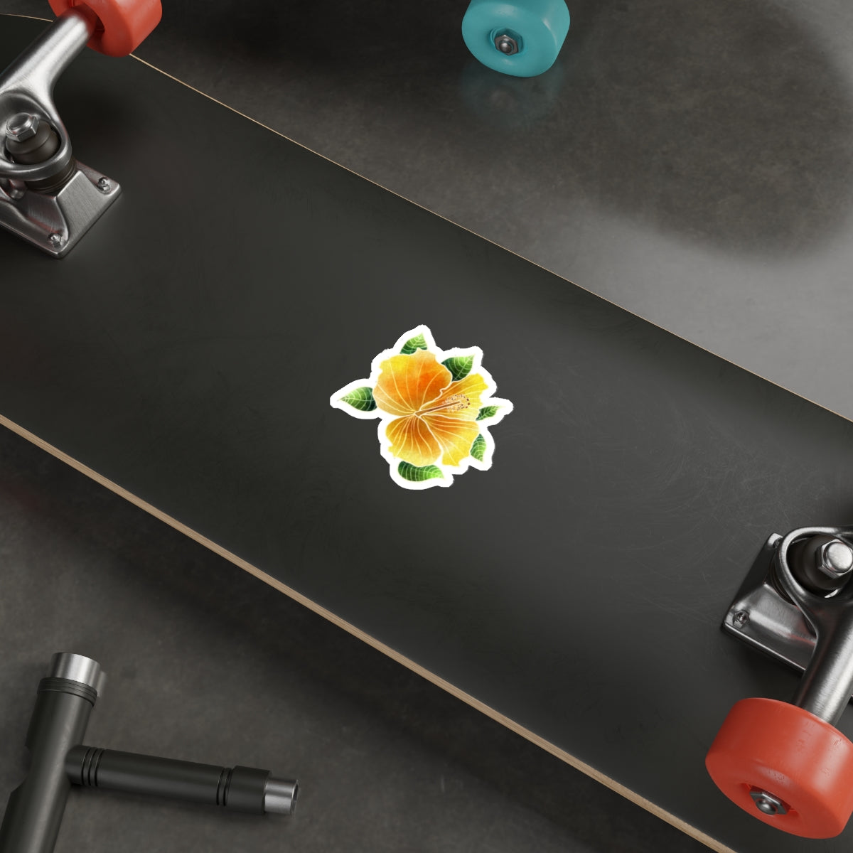 Yellow Hibiscus Die-Cut Stickers