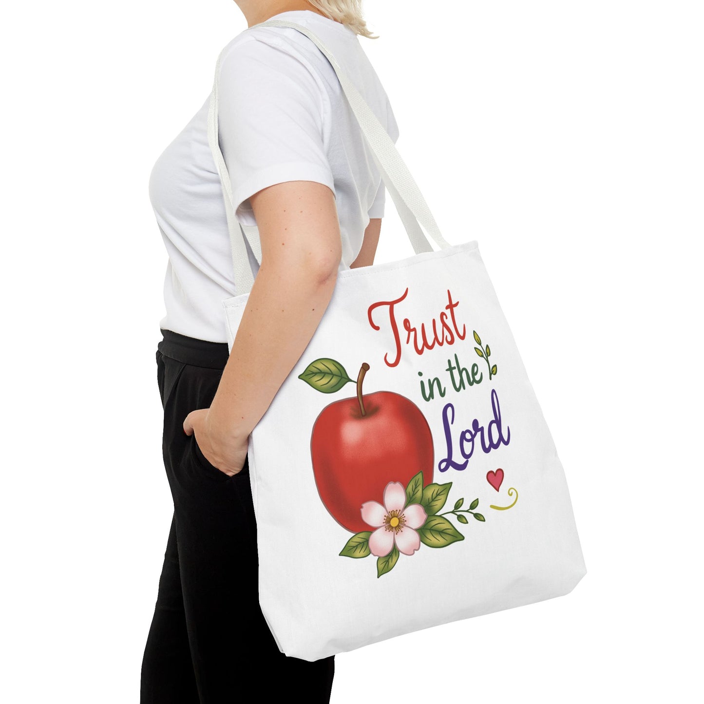 Trust in the Lord Apple Tote Bag — Faith-Based Christian Grocery & Everyday Tote