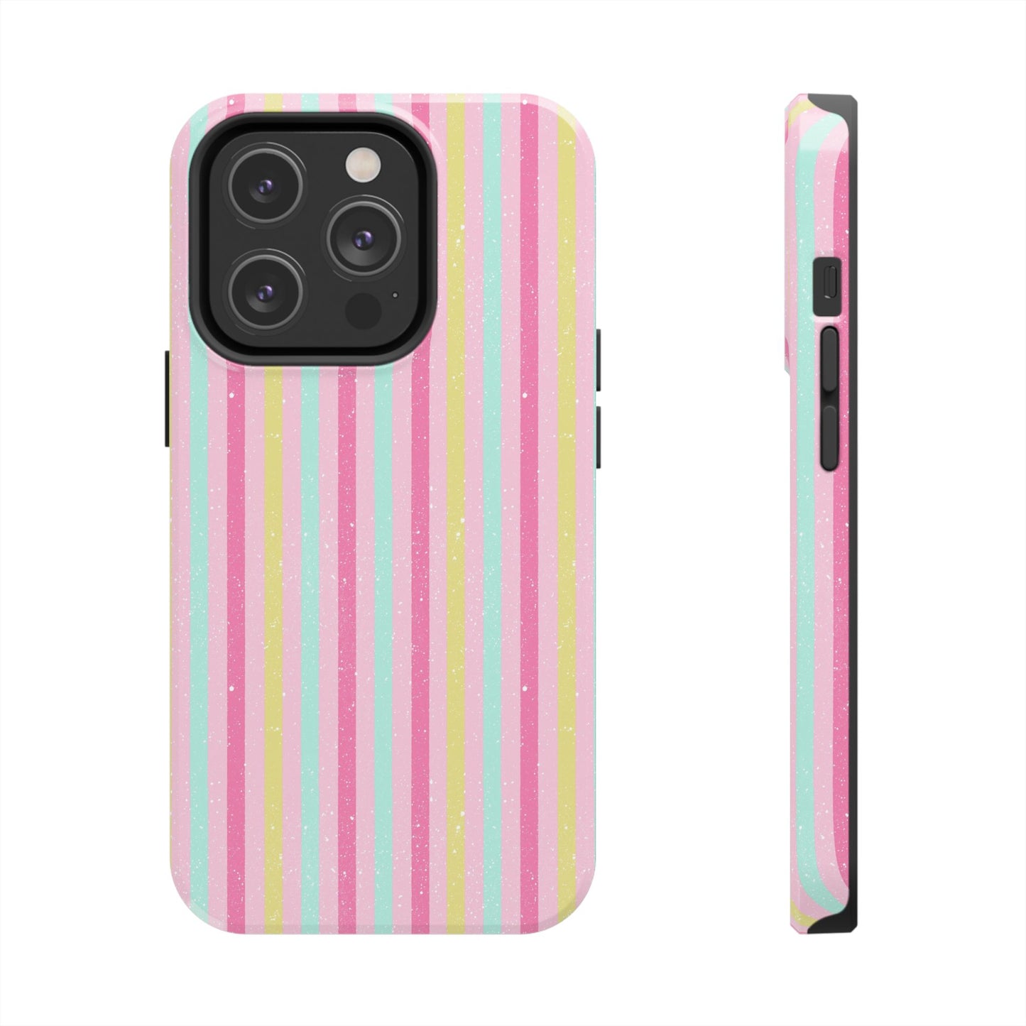 Pastel Stripes on Pink Tough Phone Cases