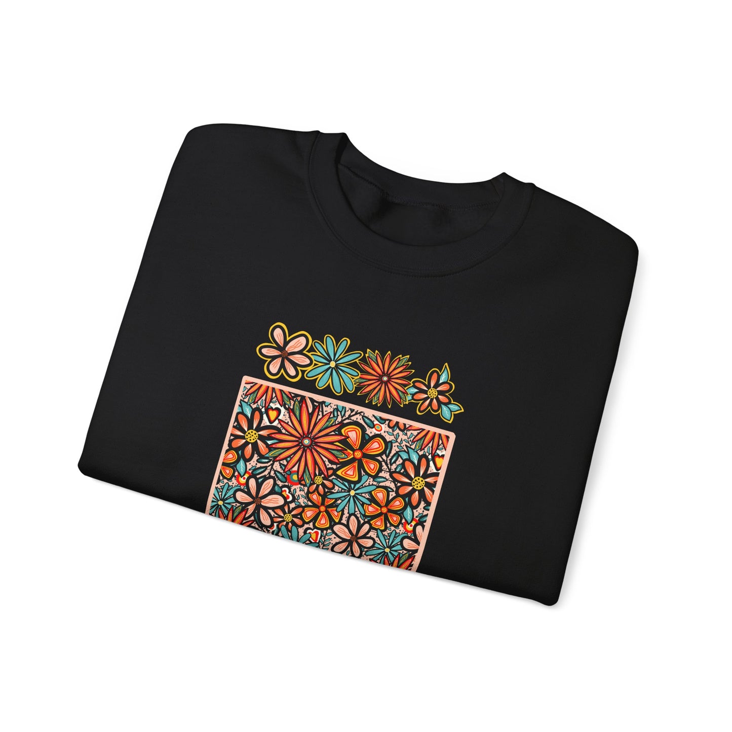 Retro 70s Flowers Colorado State Design — Heavy Blend™ Crewneck Sweatshirt