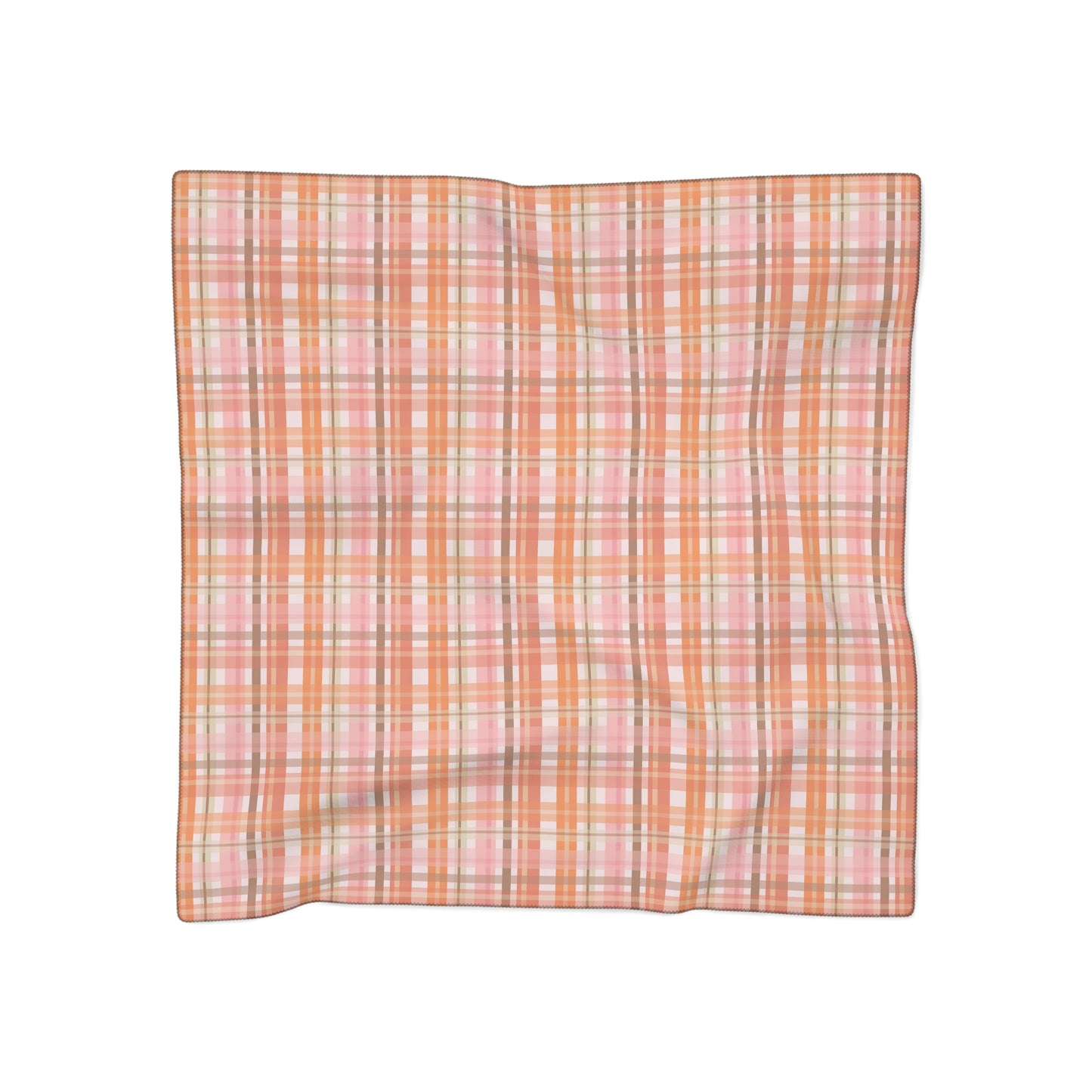 Softly in Autumn Plaid Square Poly Scarf