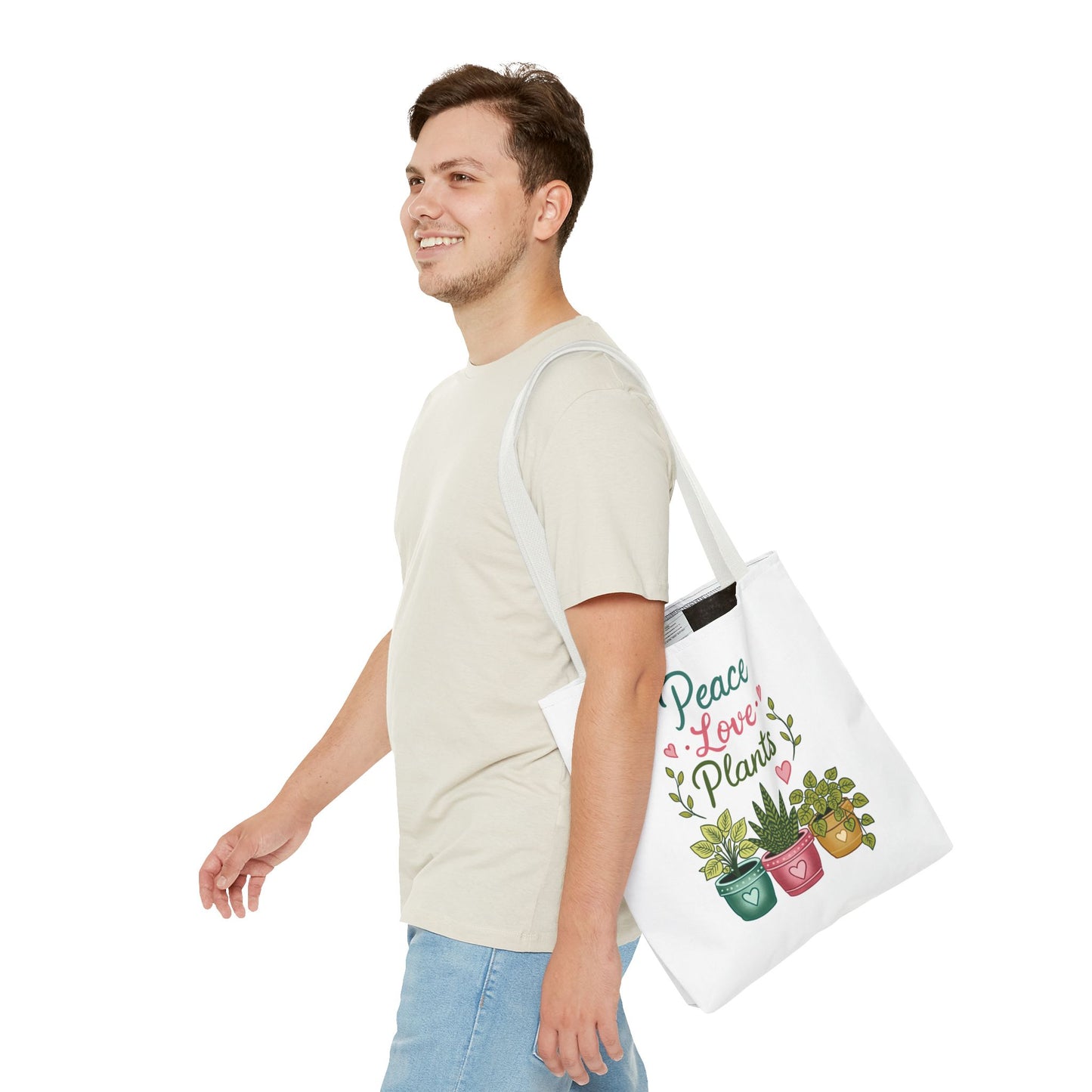 Peace Love Plants Tote Bag – Botanical Faith Canvas Shopper