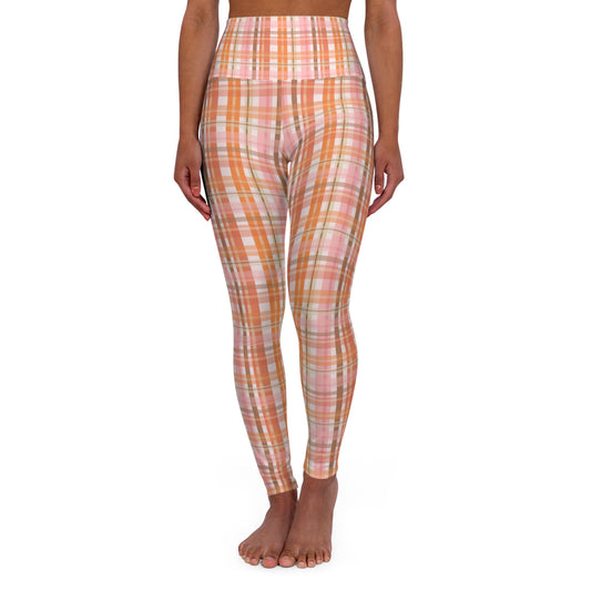 Soft Autumn Plaid High Waisted Yoga Leggings