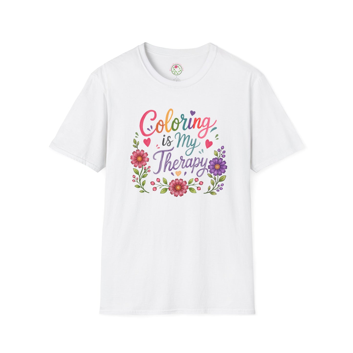 Coloring Is My Therapy T-Shirt — Floral Adult Coloring Hobby Tee