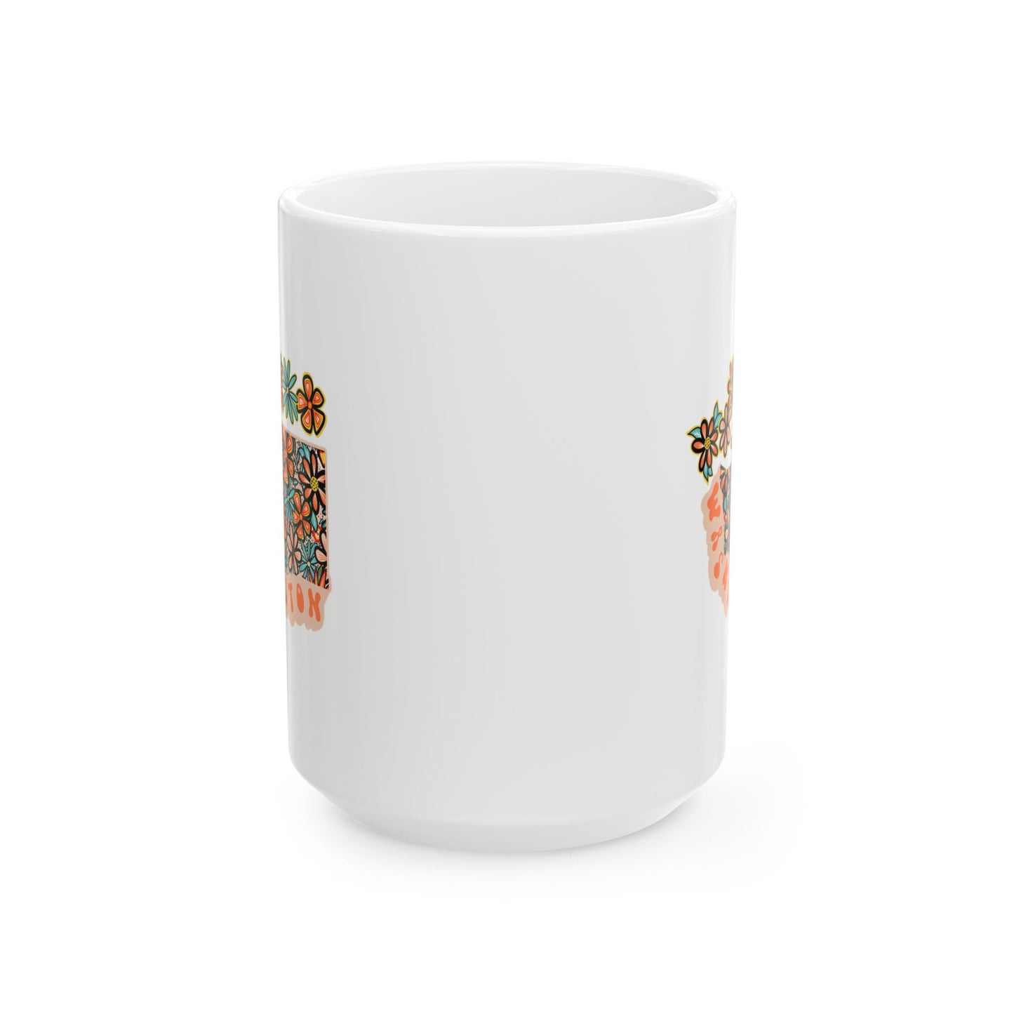 Retro 70s Flowers Washington Ceramic Mug 11 oz and 15 oz