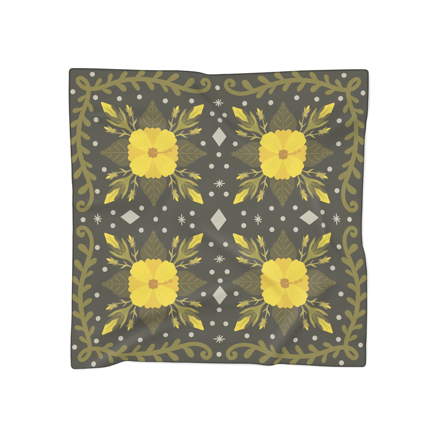 Sunshine Blooms: Yellow Hibiscus Scarf