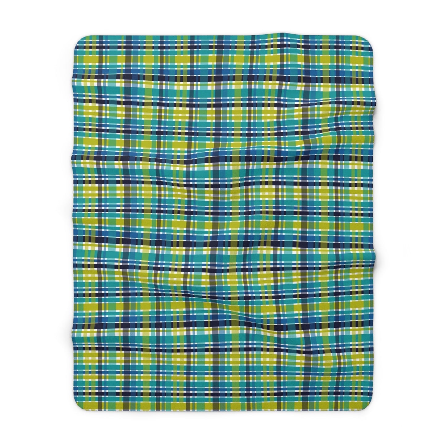 Boho Psychadelic Plaid Sherpa Fleece Blanket