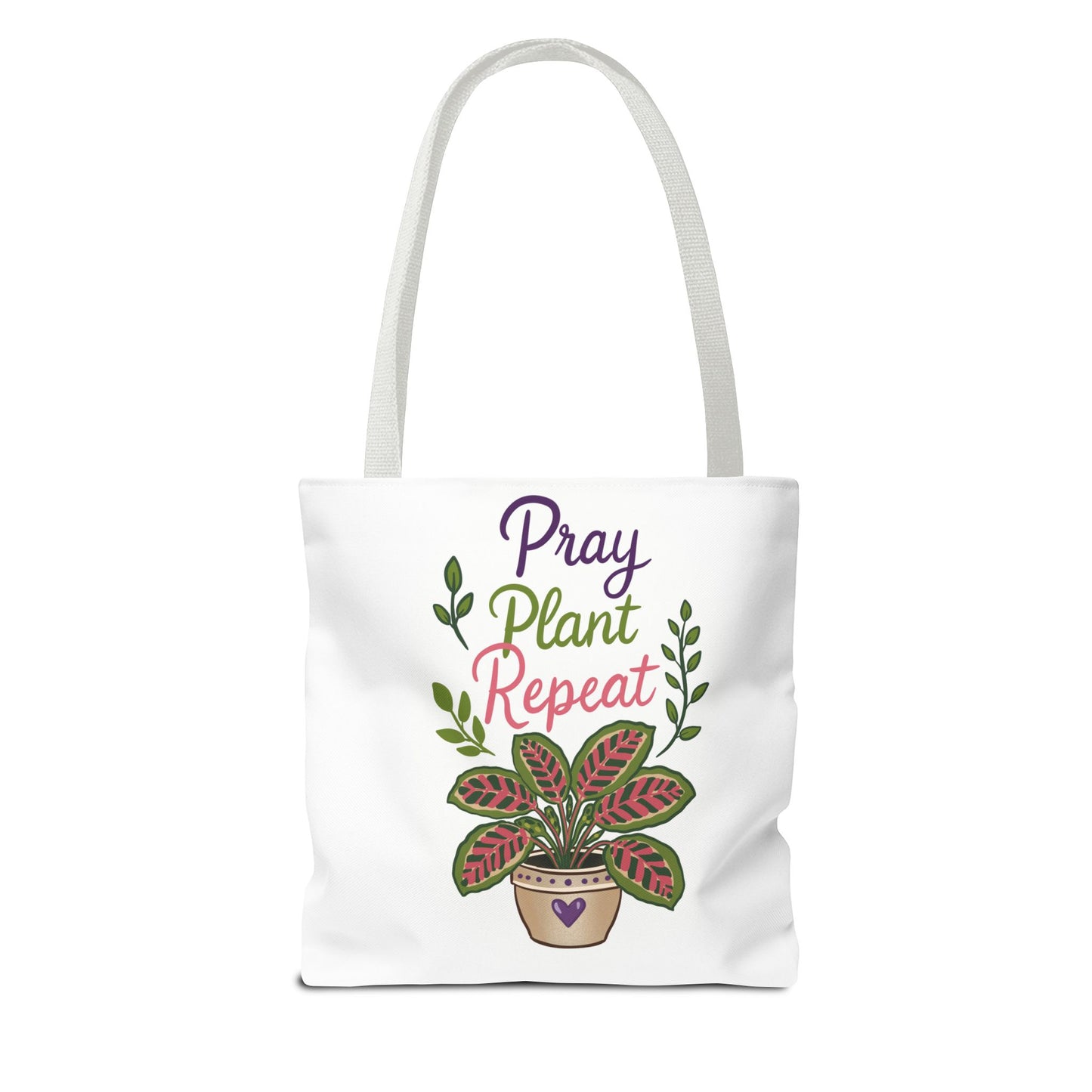 Pray Plant Repeat Tote Bag – Botanical Faith Canvas Shopper