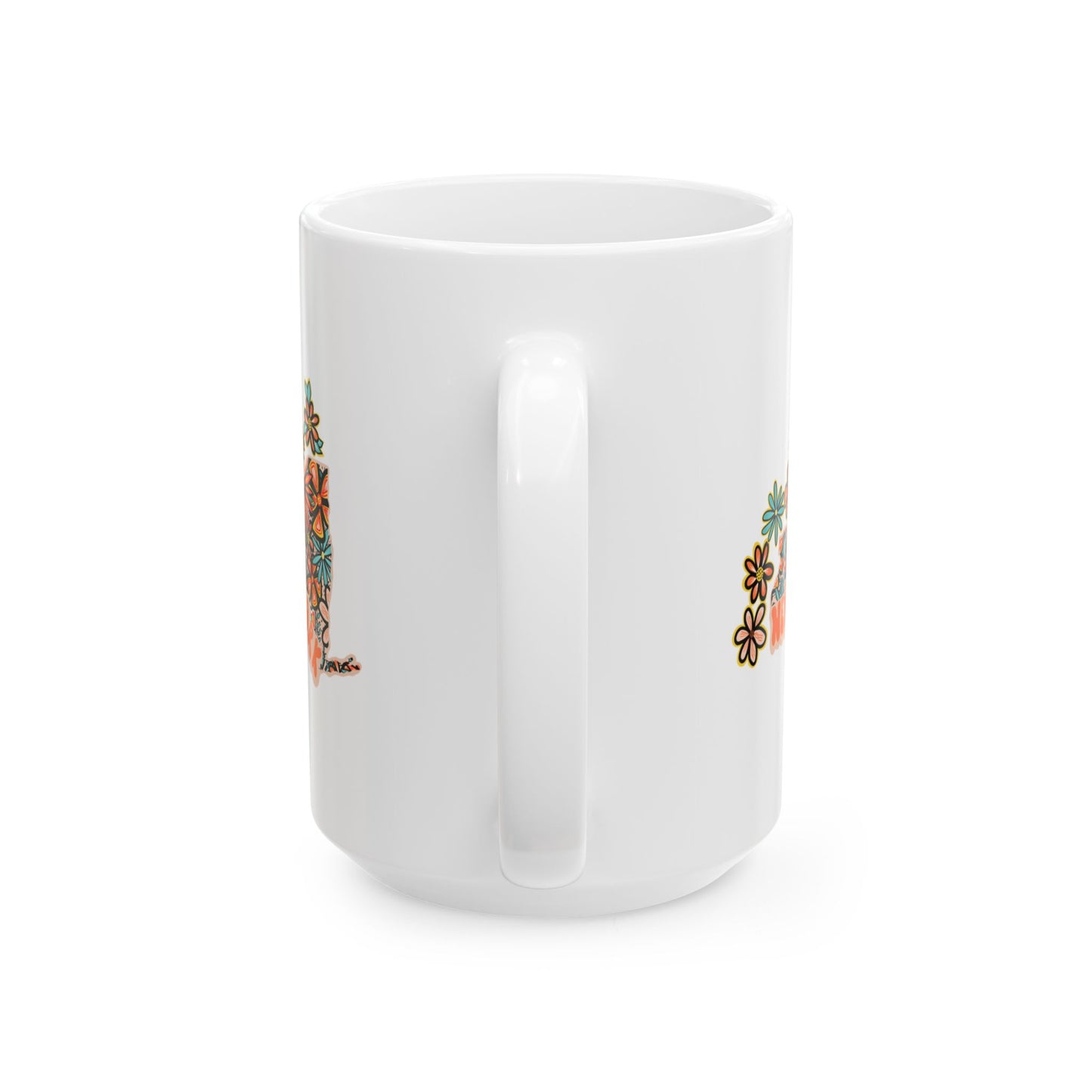 Retro 70s Flowers New York Ceramic Mug 11 oz and 15 oz