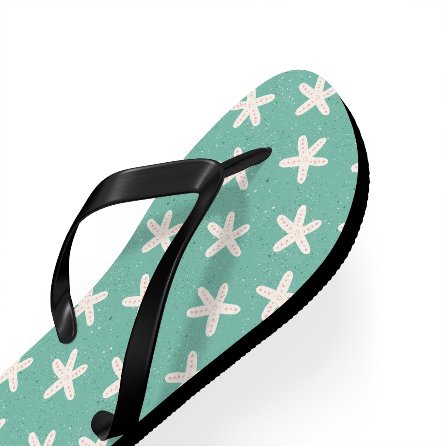 Starfish on Sea Green Flip Flops