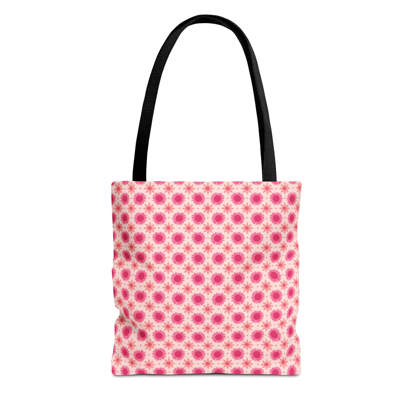 Pink Sunflowers on Pink Background Tote Bag