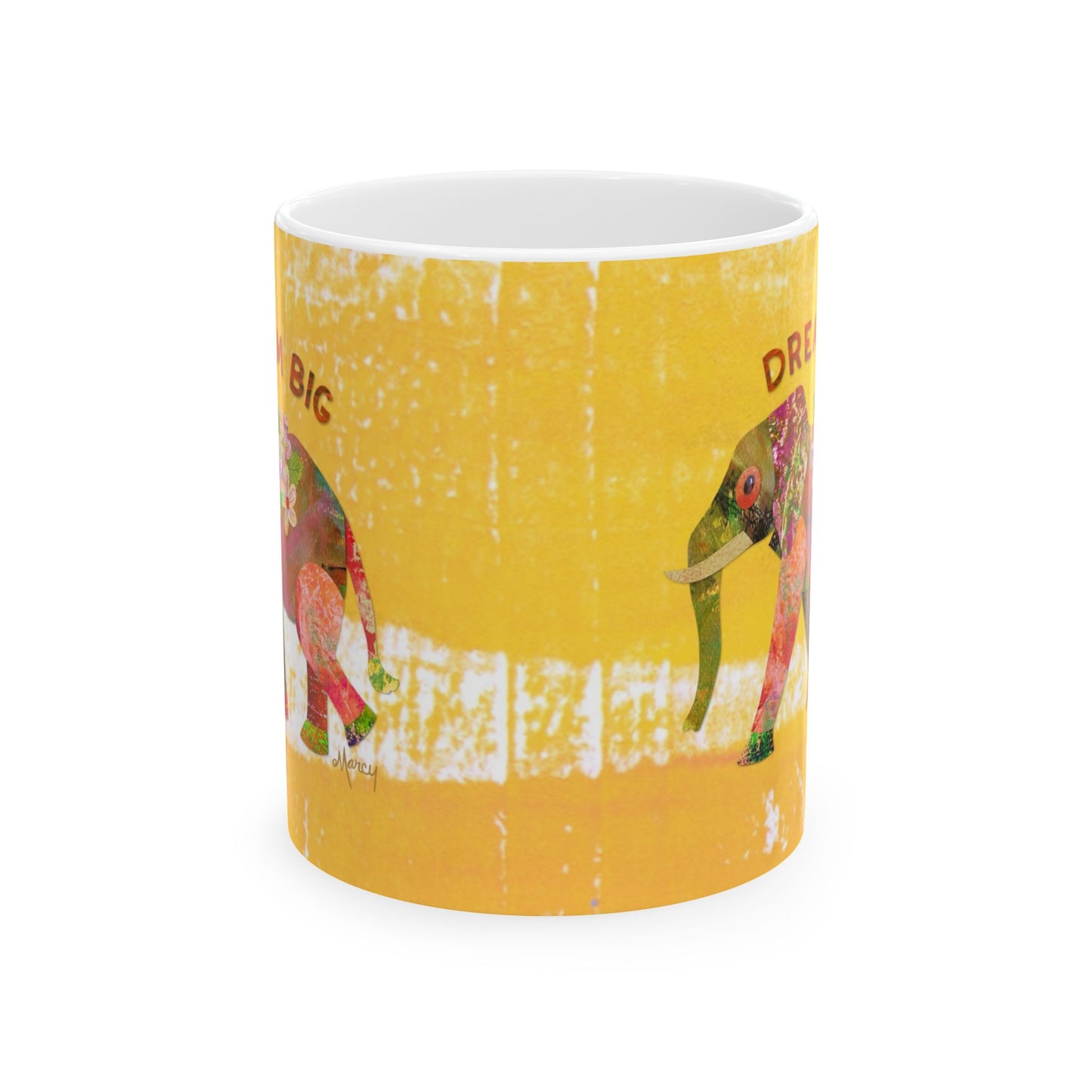 Dream Big Elephant Collage Ceramic Mug 11oz & 15oz