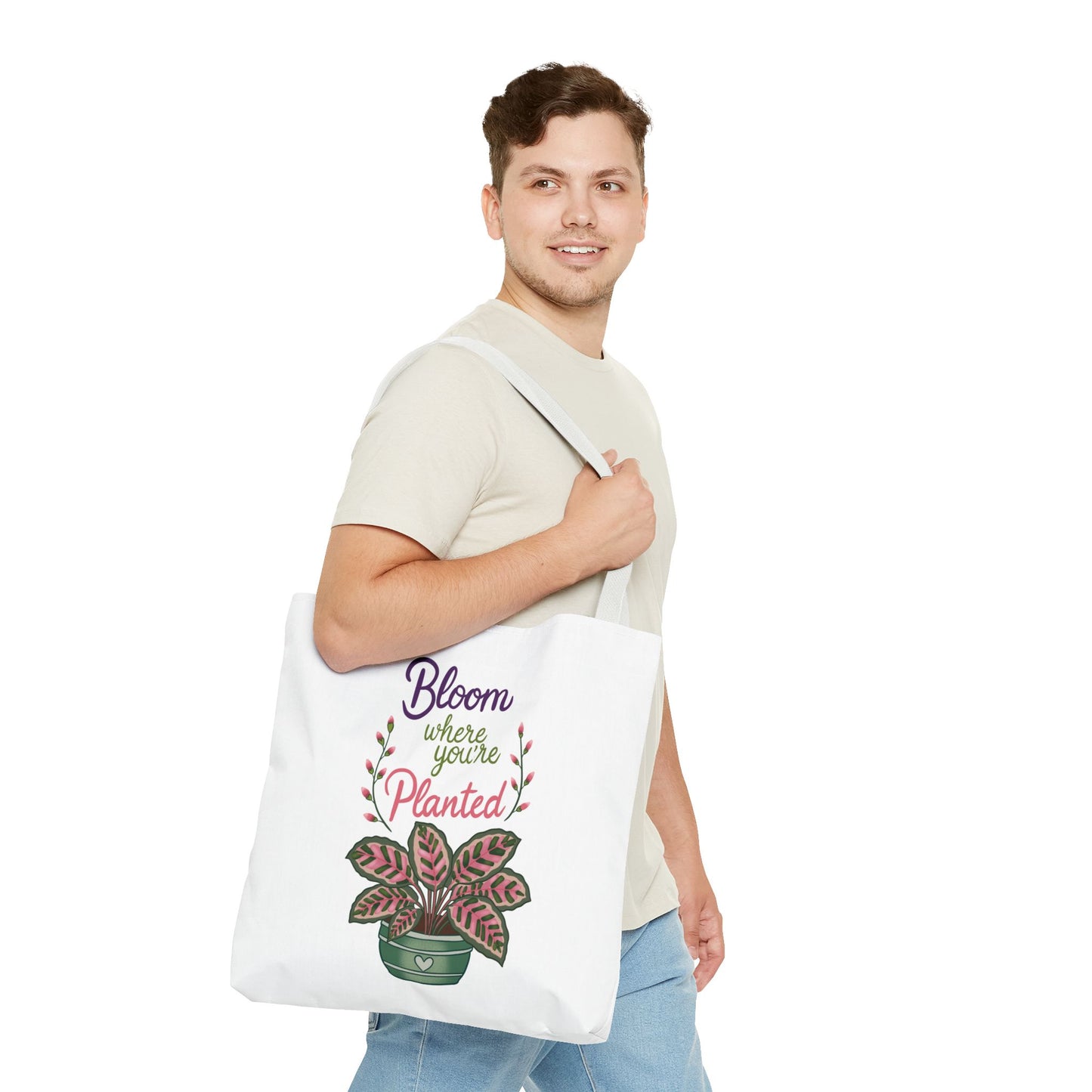 Bloom Where You’re Planted Tote Bag — Potted Monsterra Spiritual Tote