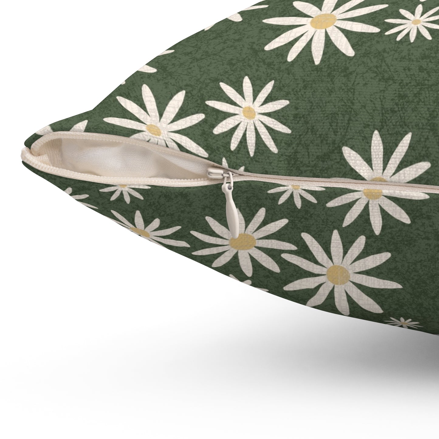 Chickweed Flowers on Sage Spun Polyester Square Pillow