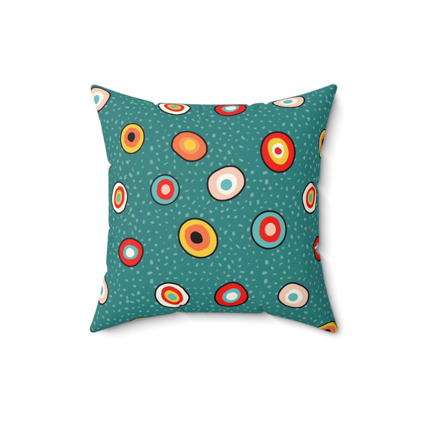 Funky Circles Spun Polyester Square Pillow