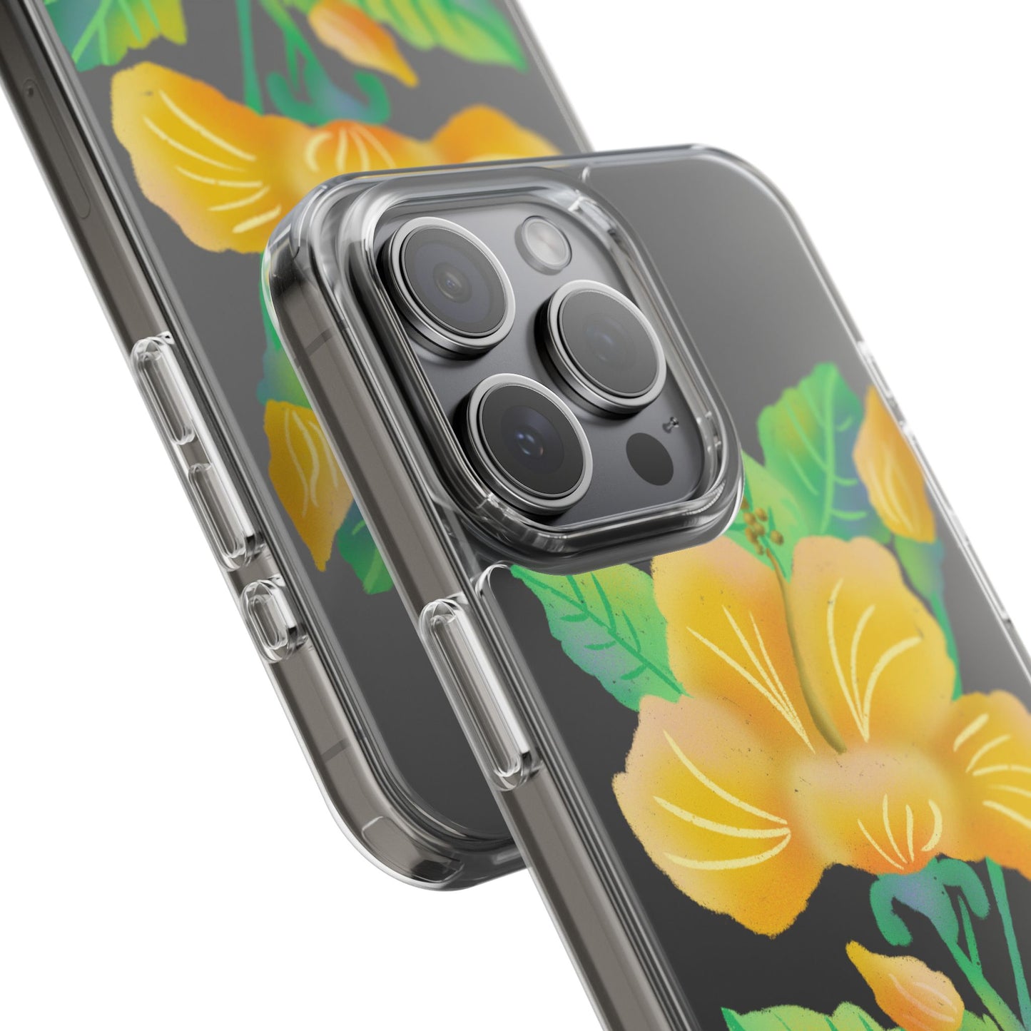 Yellow Hibiscus Blossom Clear Cases